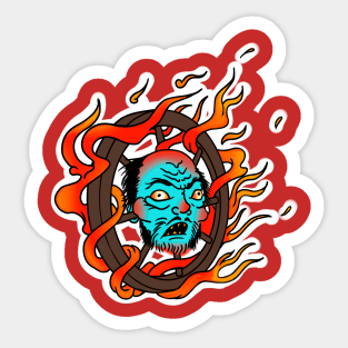 Wanyudo yokai tattoo art Sticker